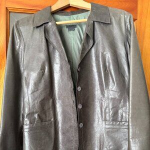 M0851 Grey Leather Jacket